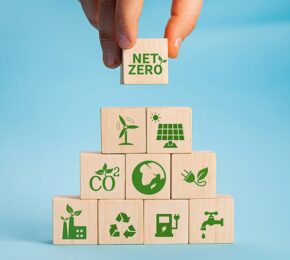 Net Zero And Carbon Neutral Concept. Net Zero Greenhouse Gas Emissions